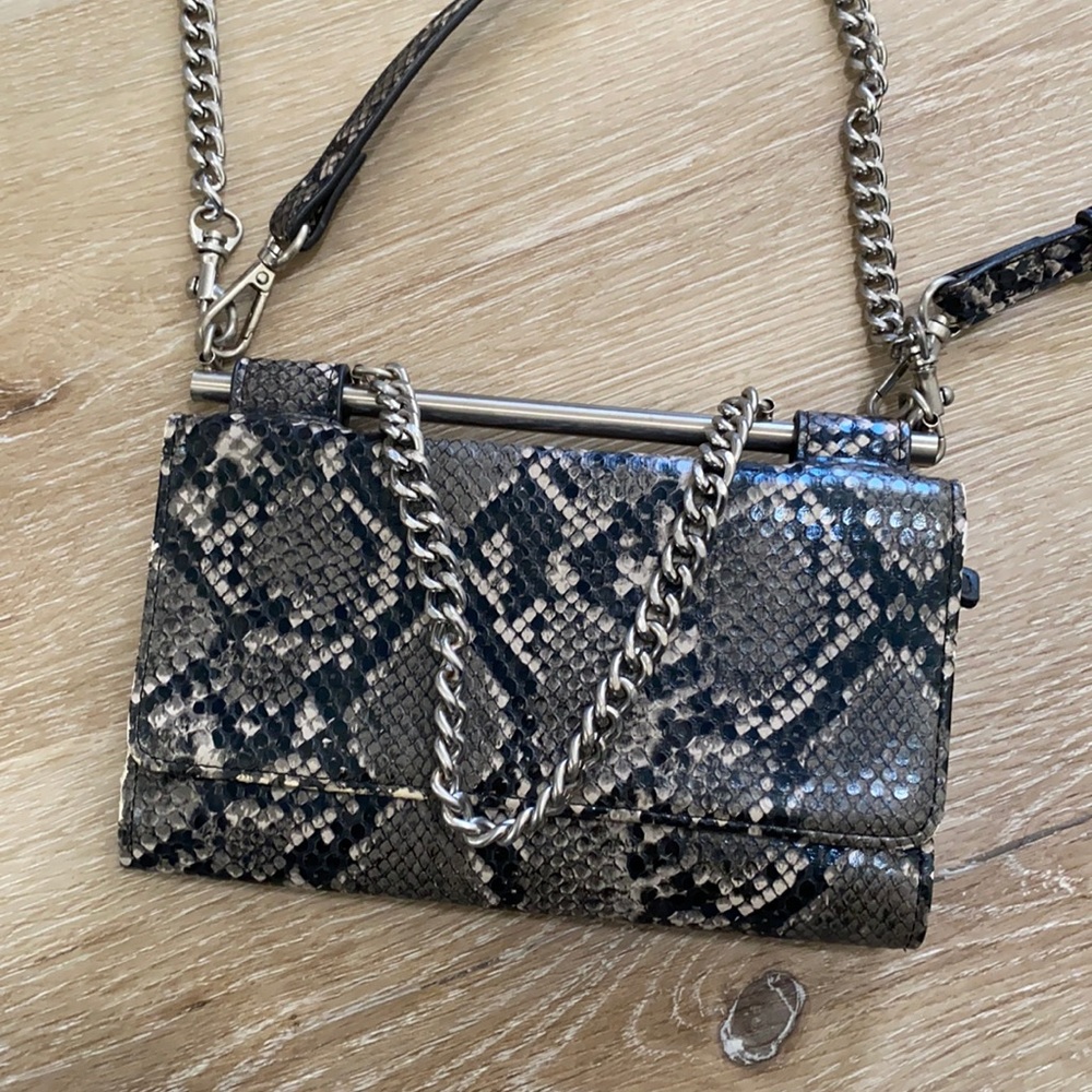 ZARA snakeskin crossbody bag with chains